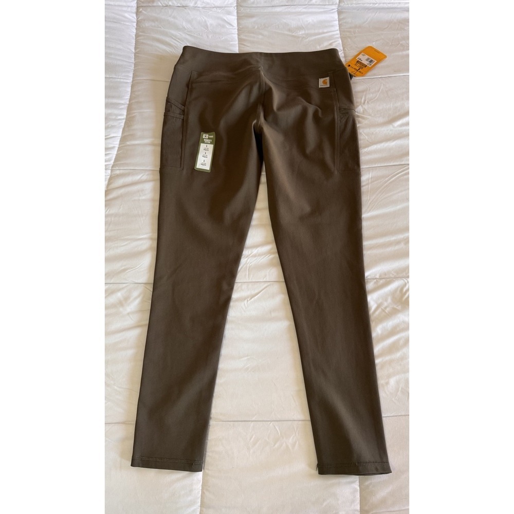 New Carhartt Womens Force Fitted Sz Large Regular Utility Leggings Olive Green - Picture 8 of 10